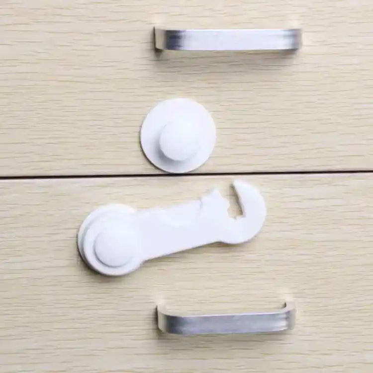 (Buy 1 Get +1 Free) New 1pc Cabinet Door Drawers Refrigerator Locks Protection from Children Baby Safety Plastic Security Lock(random color)
