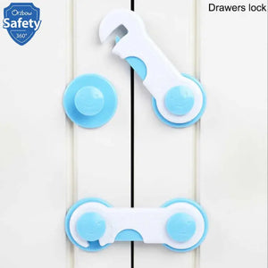 (Buy 1 Get +1 Free) New 1pc Cabinet Door Drawers Refrigerator Locks Protection from Children Baby Safety Plastic Security Lock(random color)