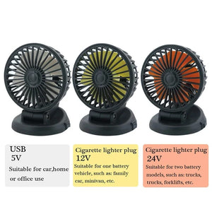 Portable Car Cooling Fan | Multi-Angle Rotatable with USB cable for Car Truck SUV RV 5V USB Powered