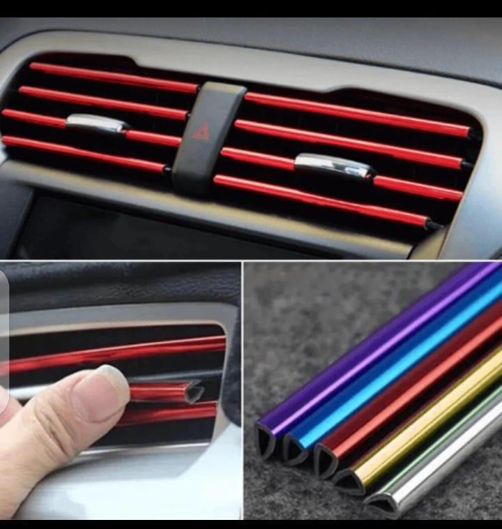 Car air-conditioning grill moulding for decorating ,Car AC Decor Strip Only Red colour