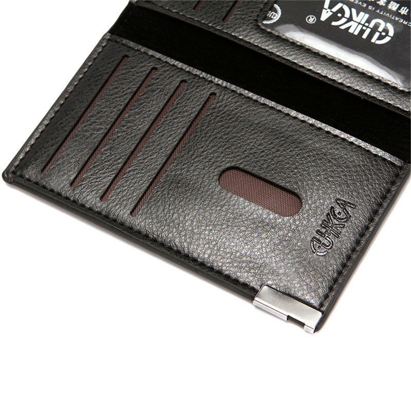 Men PU Leather Wallet Business Clutch Bag Multi Card Slot Credit Card Holder | Best Quality Wallet For Men - Dark Brown