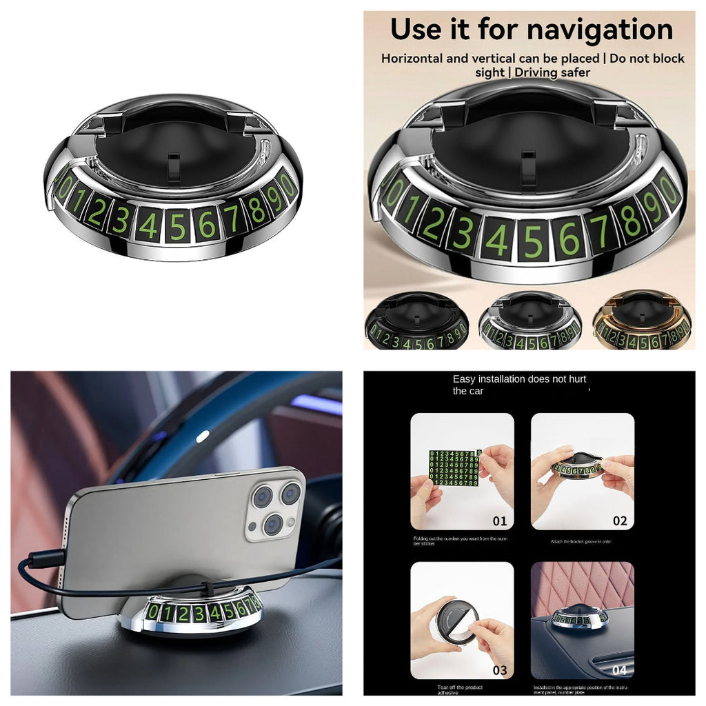 2 in 1 Dashboard Car Phone Holder with Navigation Bracket - 360° Rotation Phone Bracket For Car Use - Random Color