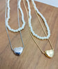 Elegant double Layer Heart pearl Pendent / Necklace Party Jewelry Gifts Accessories for Women - Golden