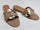 Women's Tan & Gold Embellished Flat Sandals