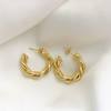 Twisted Sparkling Earrings for Women | Stylish Fashion Jewelry | Available in Silver & Golden | Perfect for Parties, Weddings & Daily Wear (WJ-101) - Golden