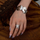 Stylish Alloy Hand Cuff Ring Set – Adjustable Fashion Jewelry for Women in Silver & Golden (QST-166)