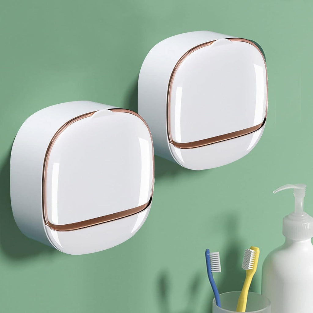 Luxury Soap Holder With Drain Tray – Wall Mounted Soap Case Box Designed To Keep Your Soap Bars Dry And Long Lasting (Random Color
