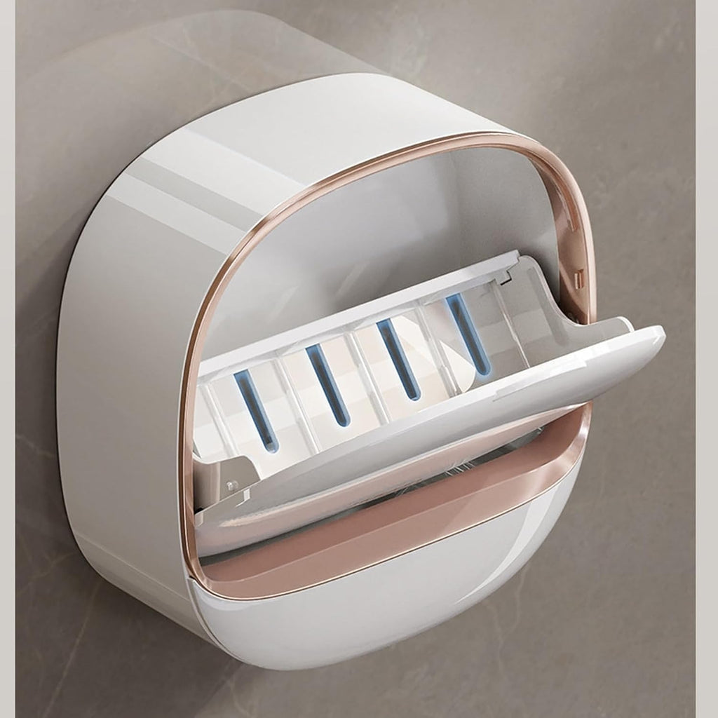 Luxury Soap Holder With Drain Tray – Wall Mounted Soap Case Box Designed To Keep Your Soap Bars Dry And Long Lasting (Random Color
