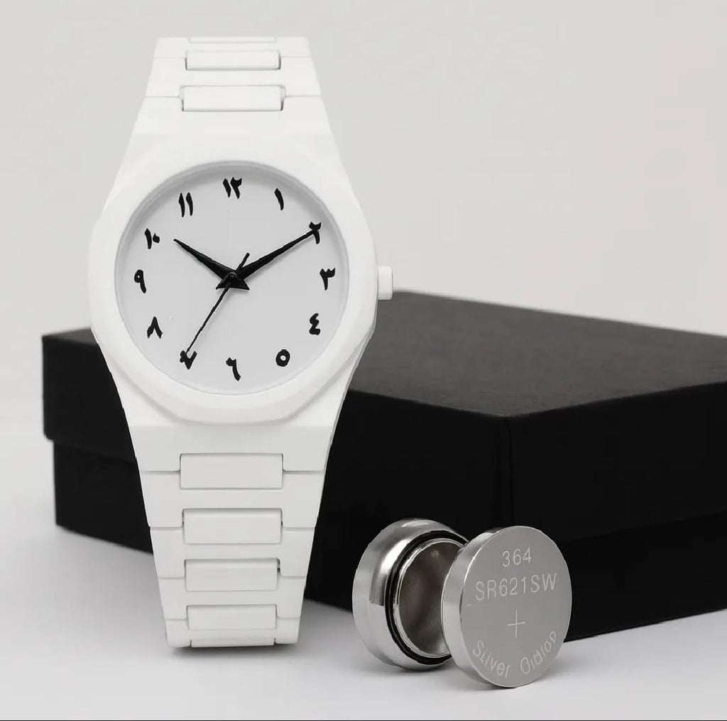 White Aura Couple Watch – Elegant Matching Timepieces, Stylish Fashion Men and Women