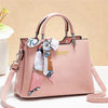 1Pc Vesasan Gaohn Faux Leather Handbag With Decorative Scarf Elegant Design Premium Quality - Black