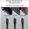 3 In 1 Charging Cable Durable Aluminum Alloy Strong Build Reliable Utility Perfect Choice For Daily Charging Needs (Random Color)