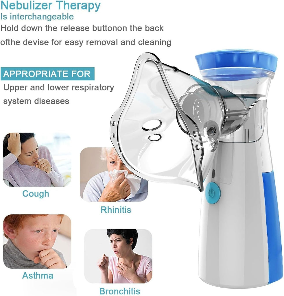 Portable Mesh Nebulizer USB And Battery Operated Mini Nebulizer With Mask Personal Inhaler For Efficient Respiratory Care