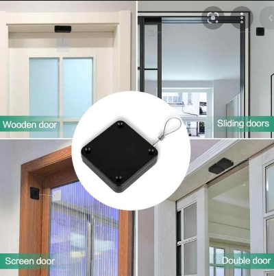 Universal Punch-Free Automatic Sensor Door Closer | Heavy-Duty Retractable Steel Cable Door Closer for Home, Office, and Internal Sliding or Swing Doors