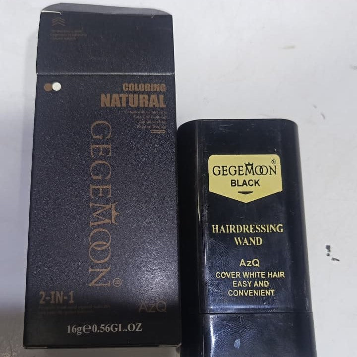Gegemon Black Hairdressing Wand | Instant Hair Color Stick | Quick Touch-Up | Easy Application 16g