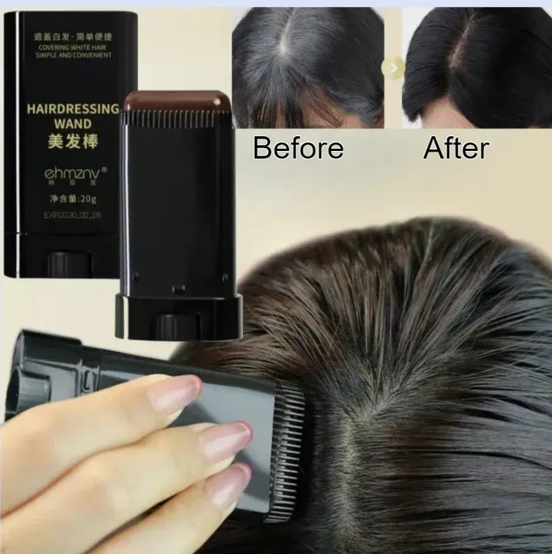 Gegemon Black Hairdressing Wand | Instant Hair Color Stick | Quick Touch-Up | Easy Application 16g