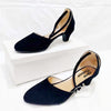 Stylish Velvet Heel Pump Shoes for Ladies – 2 Inch Elegant Party Wear Heels 36/Black