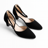 Stylish Velvet Heel Pump Shoes for Ladies – 2 Inch Elegant Party Wear Heels 36/Black