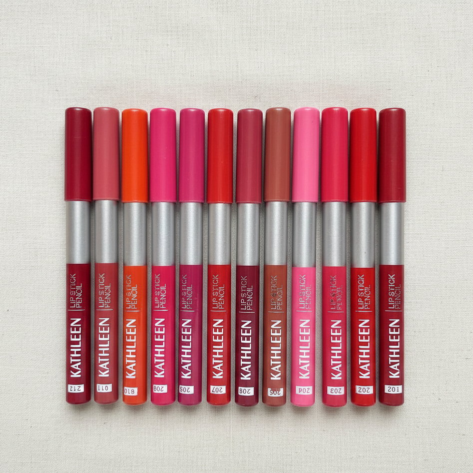 Kathleen High Pigmented Lip Pencil – Smooth Creamy Texture | Multicolor Shades | Pack of  12