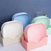 Plate Set Pack of 10 – Plastic Split Bone Dish Plates with Holder (Random Colors