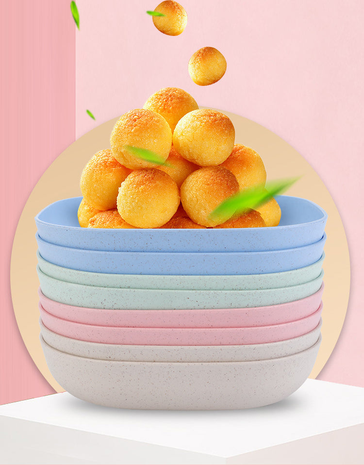 Plate Set Pack of 10 – Plastic Split Bone Dish Plates with Holder (Random Colors