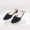 Stylish Heel Pump Shoes for Women with Tie Knot - Blue color 36