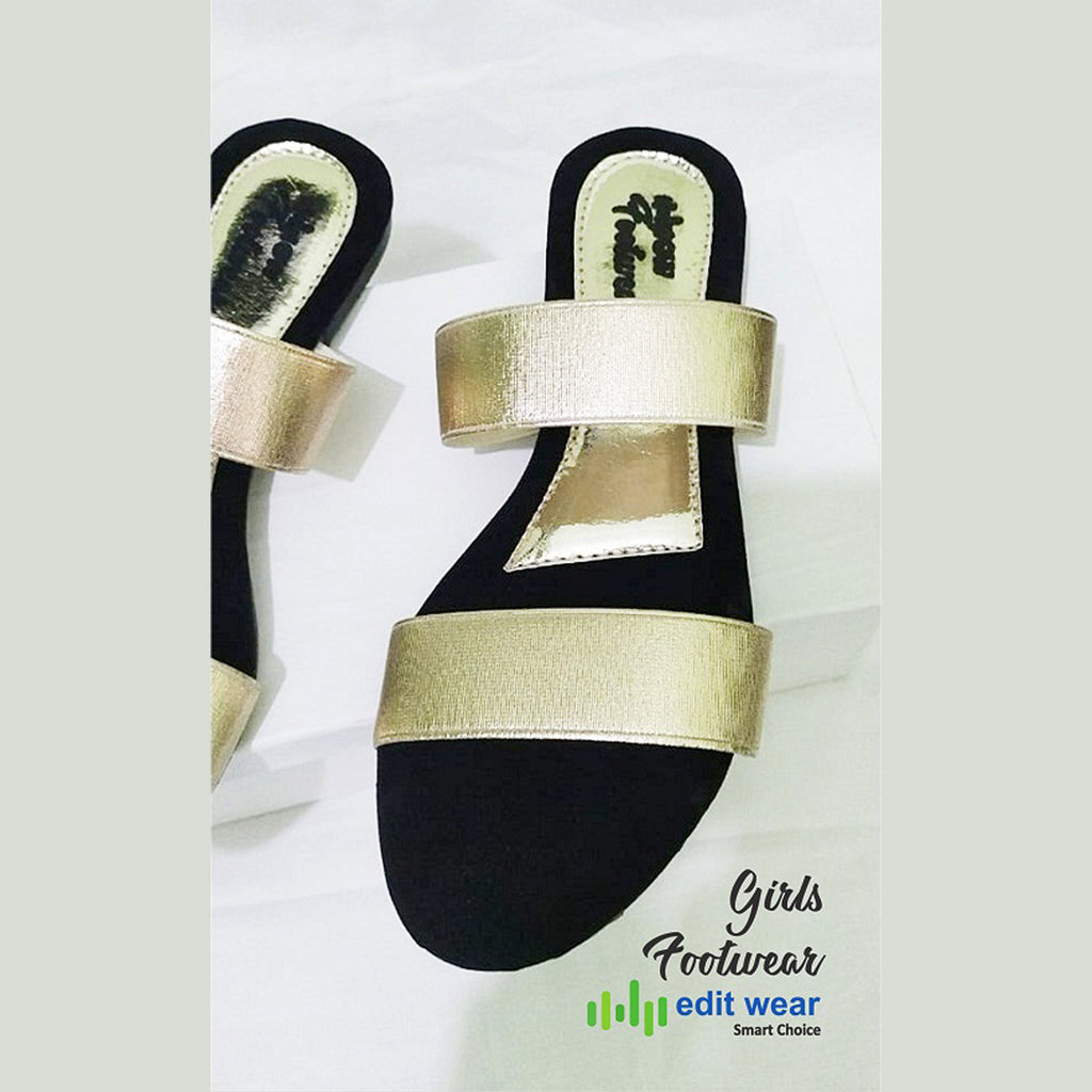 Ladies Casual & Party Wear Flat Slippers – Stylish Elastic Work Design