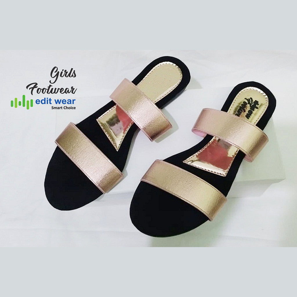 Ladies Casual & Party Wear Flat Slippers – Stylish Elastic Work Design