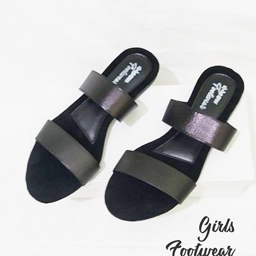 Ladies Casual & Party Wear Flat Slippers – Stylish Elastic Work Design
