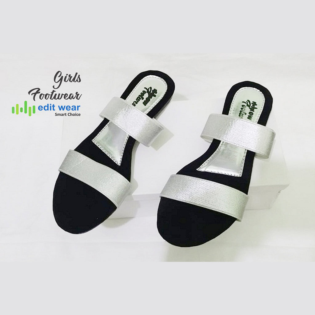 Ladies Casual & Party Wear Flat Slippers – Stylish Elastic Work Design