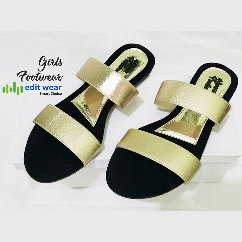 Ladies Casual & Party Wear Flat Slippers – Stylish Elastic Work Design