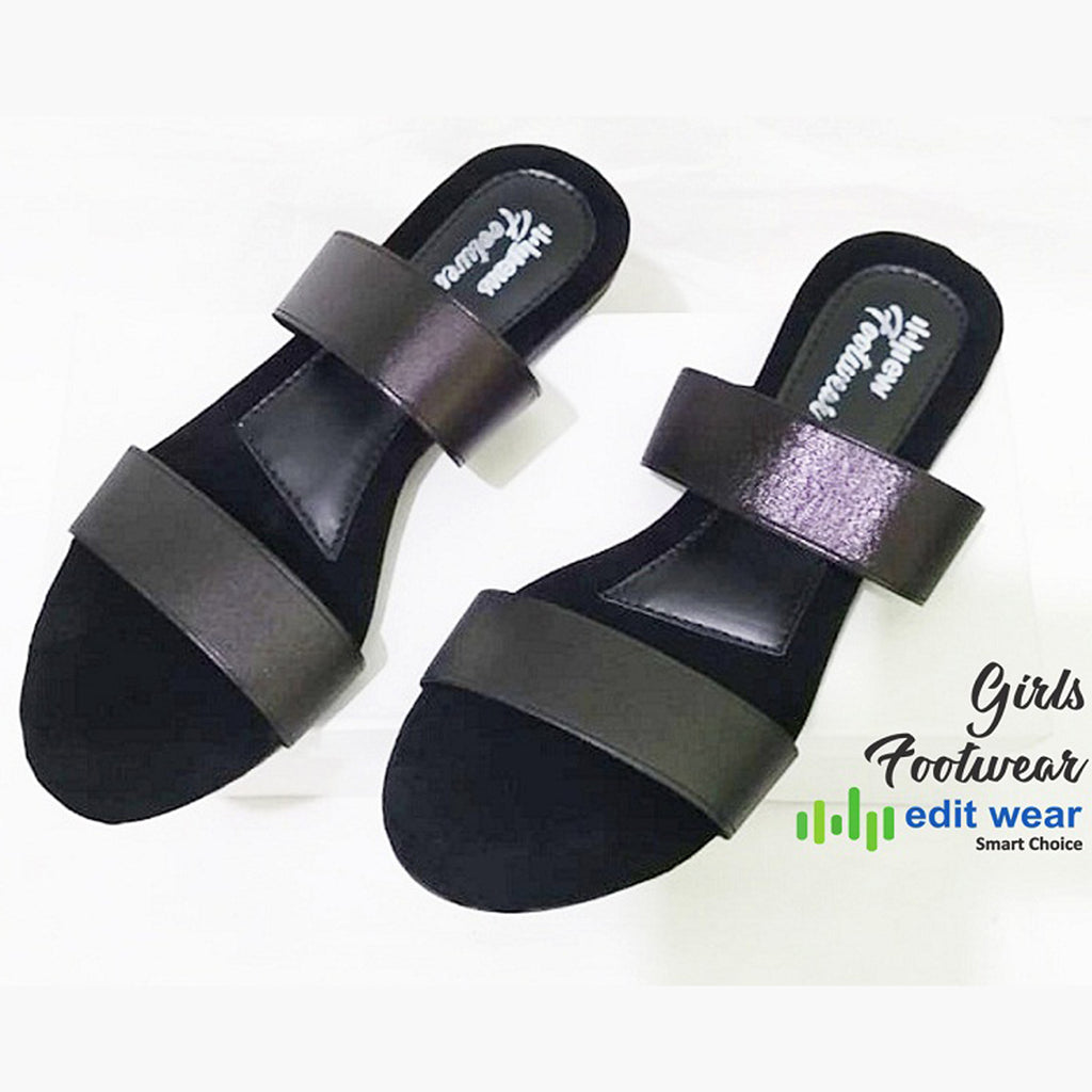 Ladies Casual & Party Wear Flat Slippers – Stylish Elastic Work Design