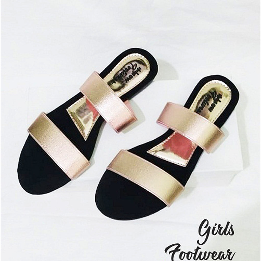 Ladies Casual & Party Wear Flat Slippers – Stylish Elastic Work Design