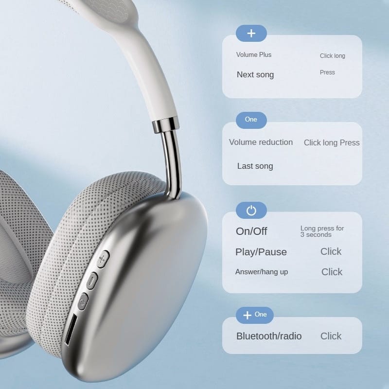 P9 Wireless Bluetooth Headphones with Noise Cancelling and Stereo Sound – (Random Color)