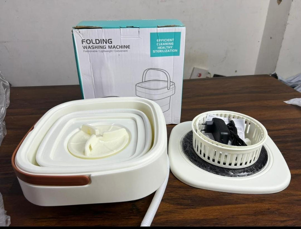 Foldable Mini Washing Machine – Portable Collapsible Washer for Travel, Dorm, Baby Clothes | Random Color |
