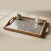 Premium Wood & Acrylic Serving Tray – Elegant Decorative Tray for Serving, Coffee Table & Home Décor (Size : 10.5 × 7)