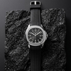 Patek Philippe Mens Watch Luxury Design With Comfortable Silicone Strap Water Resistant Date Feature | Black