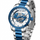 Luxury Skeleton Dial Quartz Watch For Men Elegant Stainless Steel Design | Blue And Silver