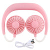 Hands-Free Wearable Sports Neck Fan – Rechargeable Portable Mini Dual Fan 3 Speed Modes
