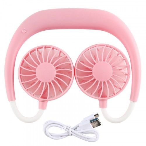 Hands-Free Wearable Sports Neck Fan – Rechargeable Portable Mini Dual Fan 3 Speed Modes