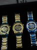Luxury Skeleton Dial Quartz Watch For Men Elegant Stainless Steel Design | Blue And Silver