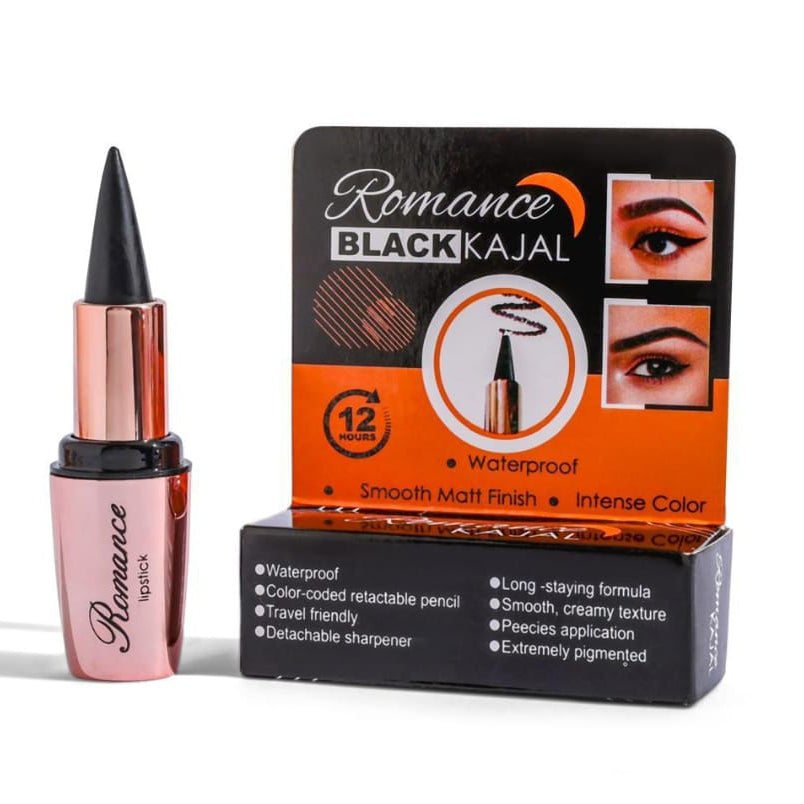 Smooth matte finish | Instant Color | Best Quality Waterproof Kajal For Women - Black