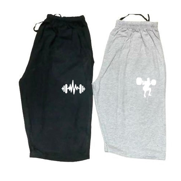 [Pack Of 2] Simple Stripe Style Fashion Shorts for Men | Shorts For Sports & Fitness - L